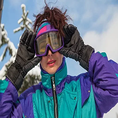 1 Pair of Adult One Size Insulated Waterproof Windproof Cold Winter Weather Gloves for Snow ZB111