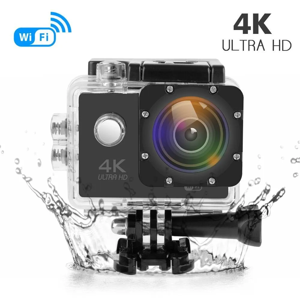 Action Camera 4K Ultra HD Waterproof Sports Camera Wifi 16MP 170 Degree Wide Angle Lens Sports DV Camcorder