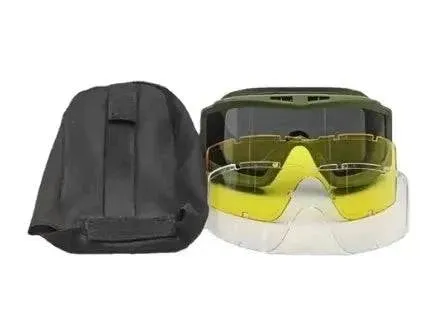 Airsoft Tactical Goggles 3 Lens Windproof Dustproof Shooting Motocross Motorcycle Mountaineering Glasses CS Safe Protection