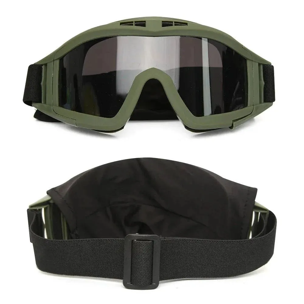 Airsoft Tactical Goggles 3 Lens Windproof Dustproof Shooting Motocross Motorcycle Mountaineering Glasses CS Safe Protection