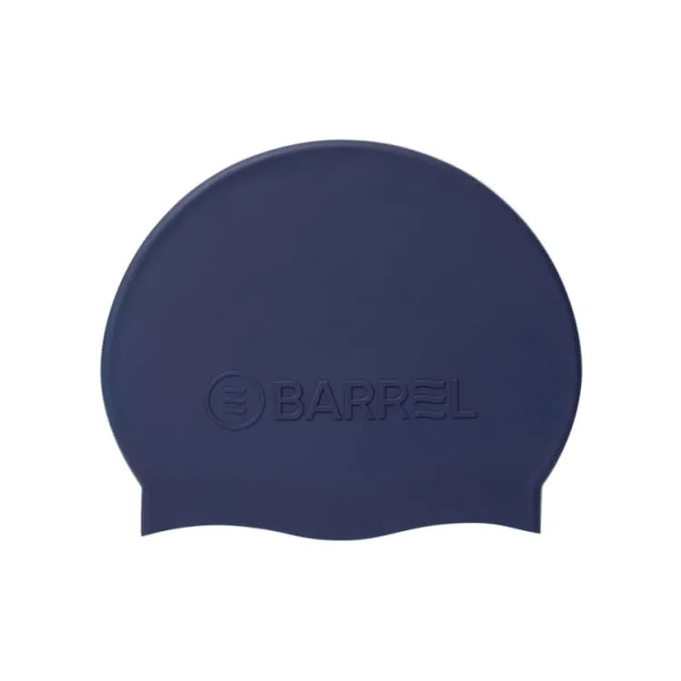 Barrel Basic Embossing Silicone Swim Cap-NAVY