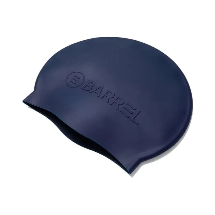 Barrel Basic Embossing Silicone Swim Cap-NAVY