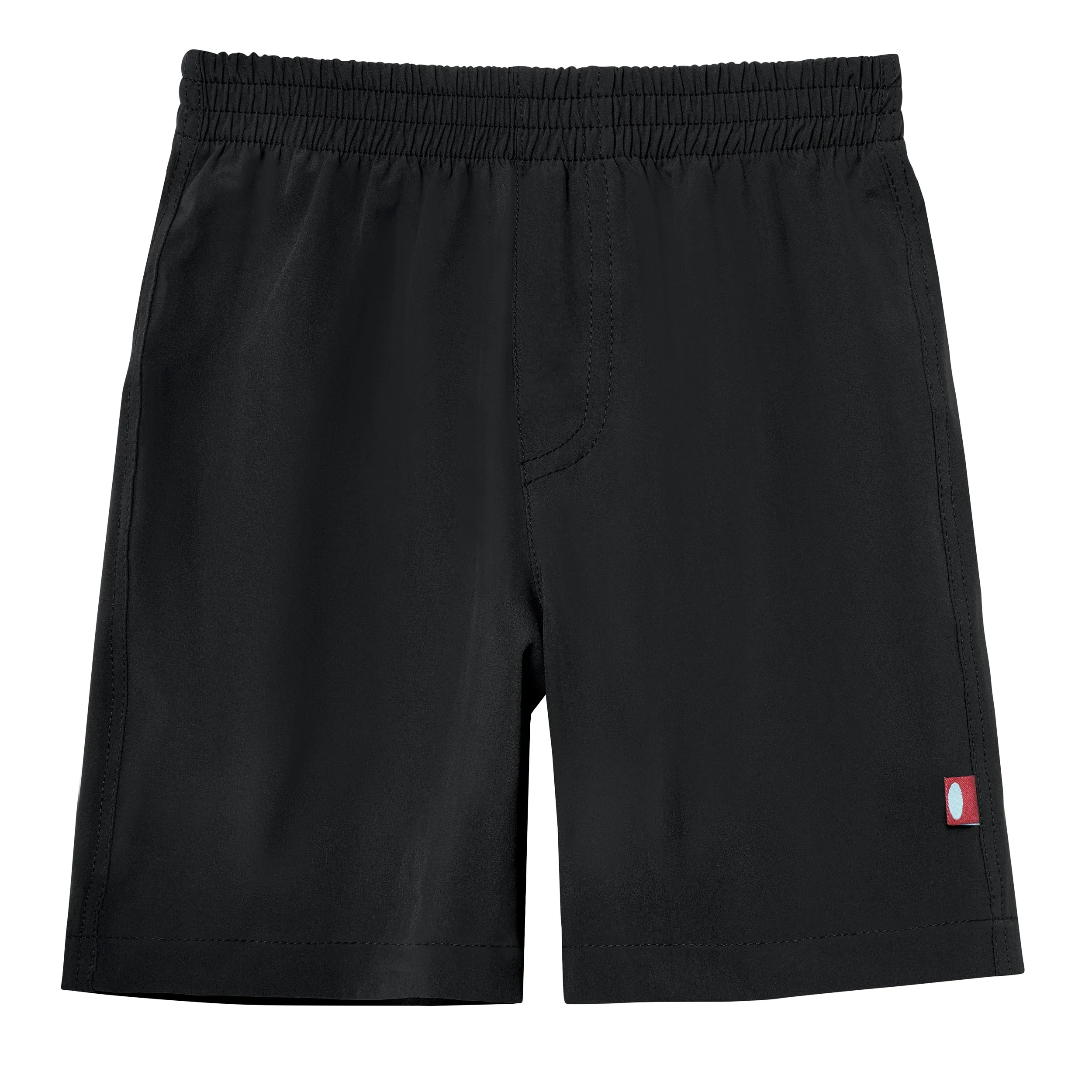 Boys UPF 50  Soft Stretch Club Swim Trunks  - Above The Knee Fit | Black