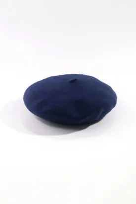 Classic Wool Beret in Navy