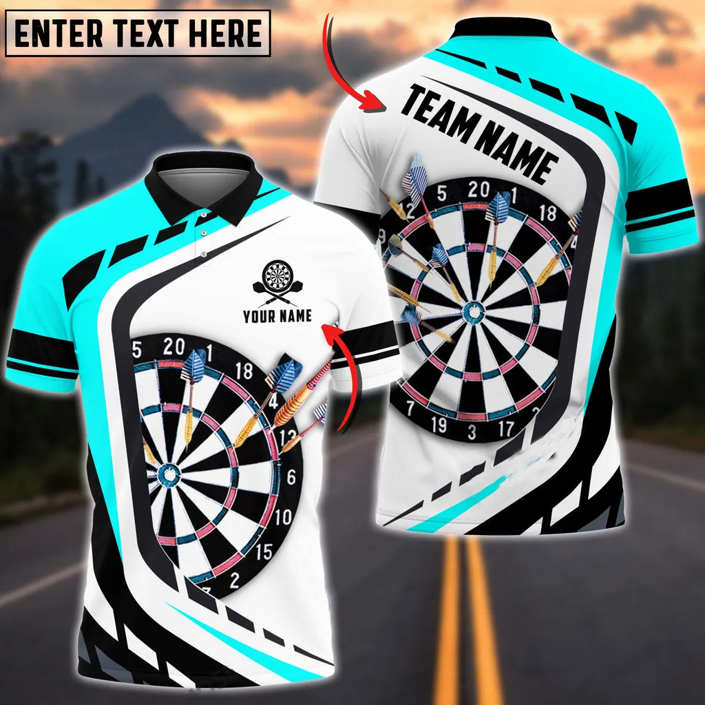 Coolspod Dart Board Polo Shirt, Personalized Name Team Multi Color Dart 3D Shirt