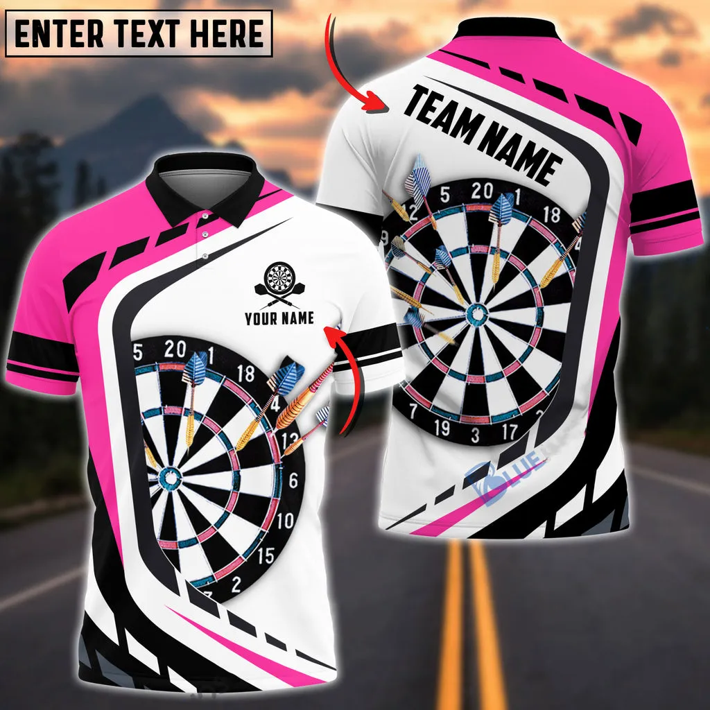 Coolspod Dart Board Polo Shirt, Personalized Name Team Multi Color Dart 3D Shirt