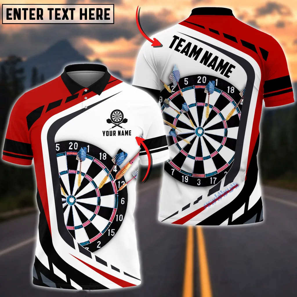 Coolspod Dart Board Polo Shirt, Personalized Name Team Multi Color Dart 3D Shirt