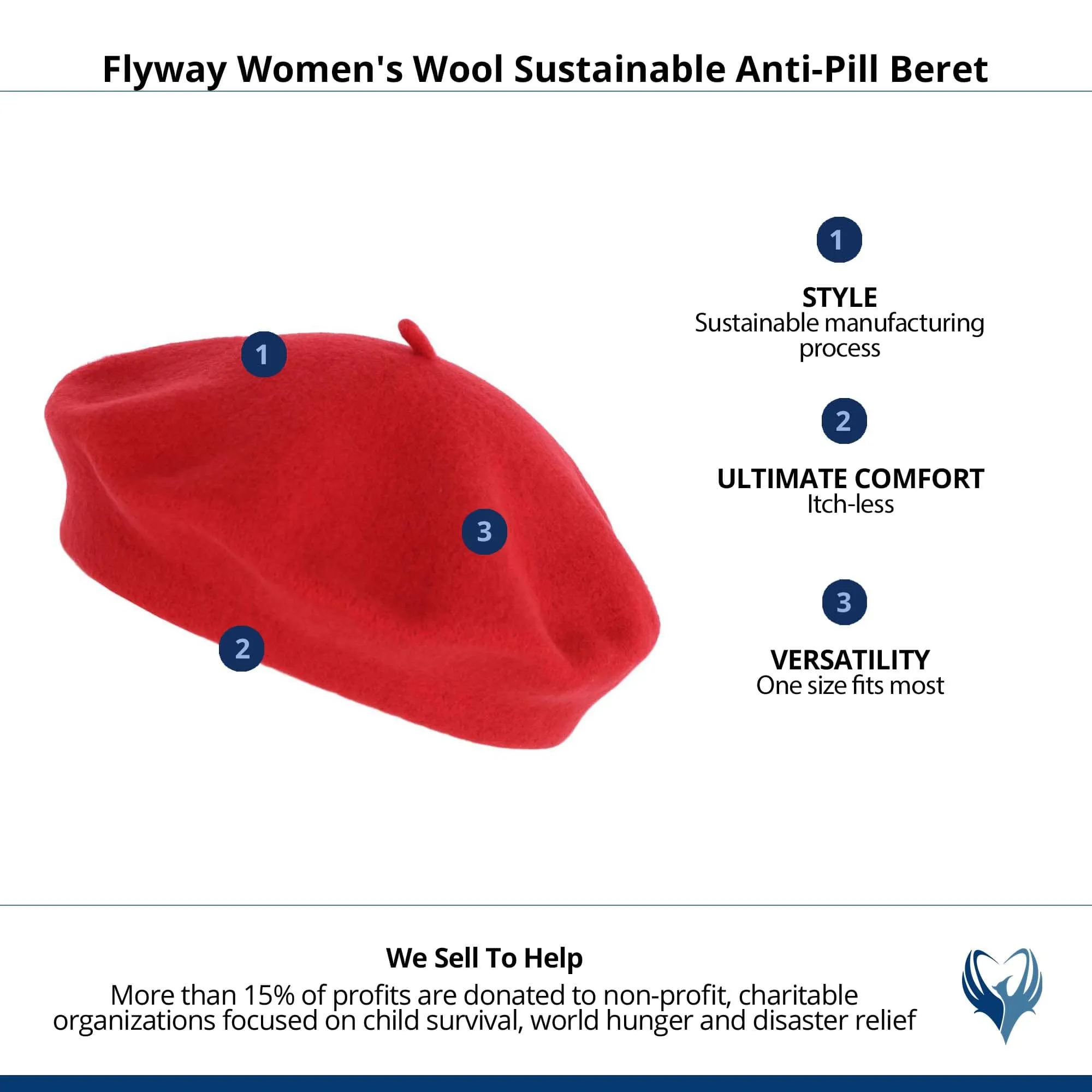 CTM® Women's Wool Sustainable Anti-Pill Beret