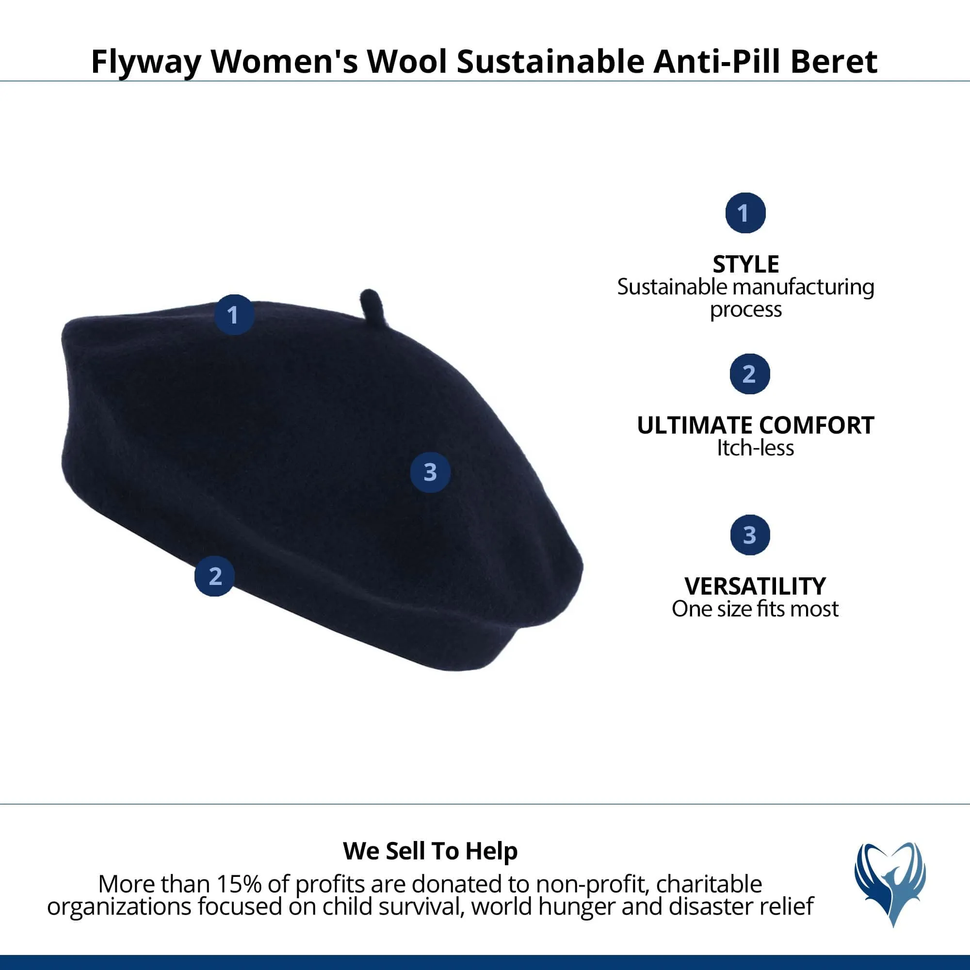 CTM® Women's Wool Sustainable Anti-Pill Beret