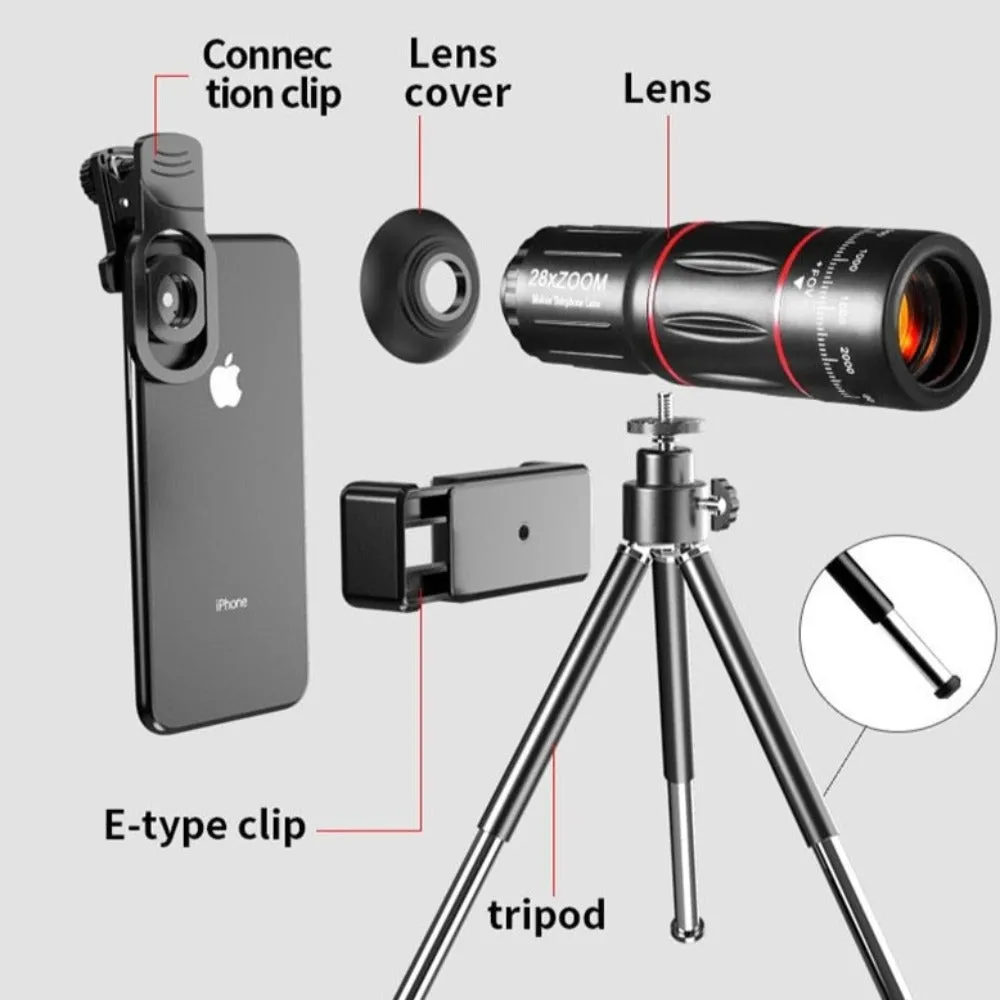 Dragon Bluetooth Ultra HD 28X Zoom Telescope Lens Tripod Kit