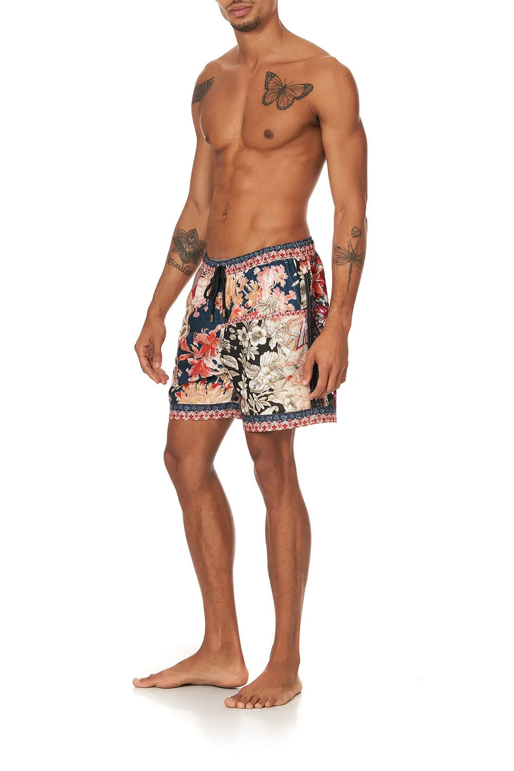 ELASTIC WAIST BOARDSHORT MEADOW HE WROTE