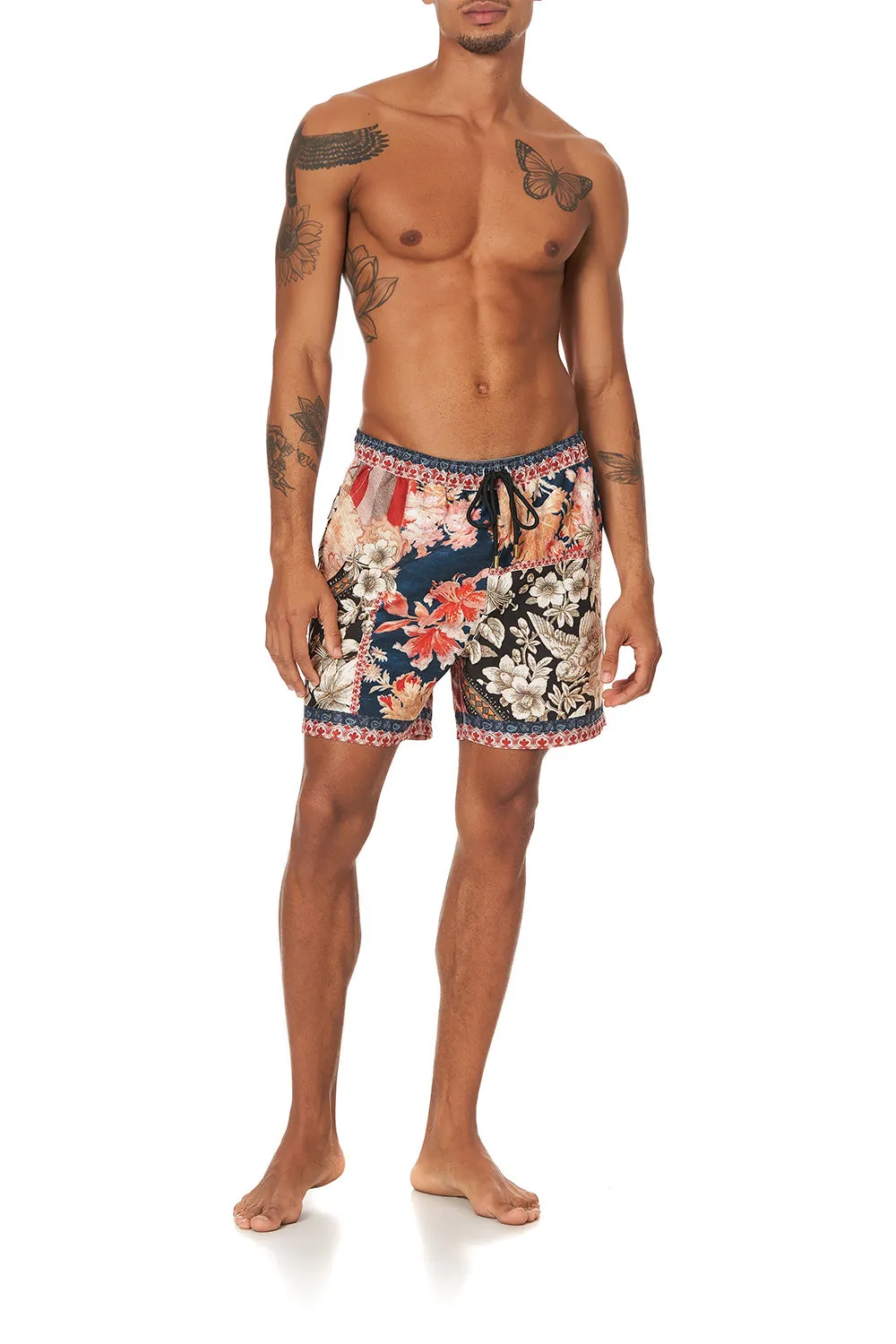 ELASTIC WAIST BOARDSHORT MEADOW HE WROTE