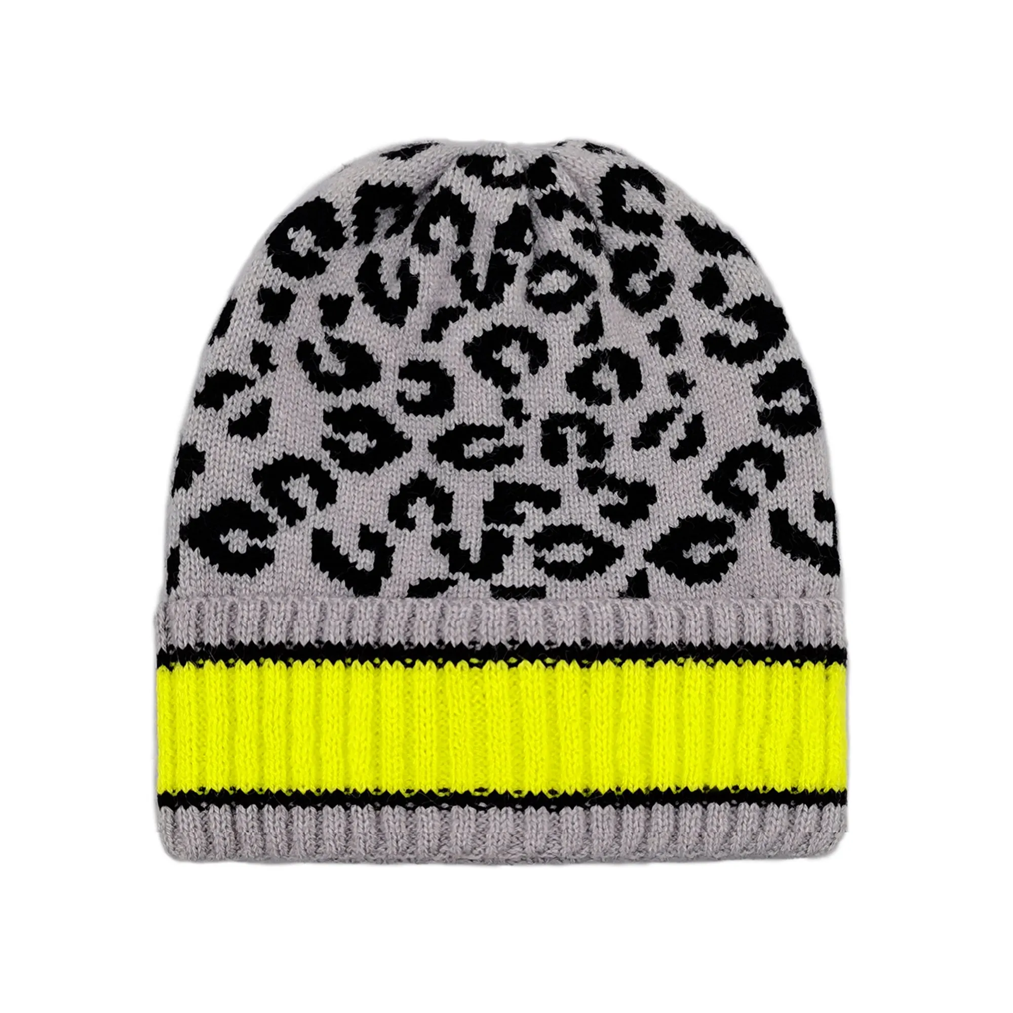 Empire Cove Winter Set Knit Leopard Striped Beanie and Touch Screen Gloves Gift Set