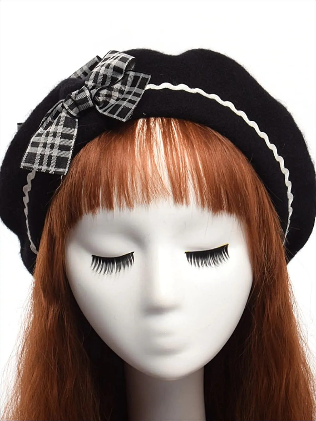 Girls Parisian Style Bow Tie Wool Beret