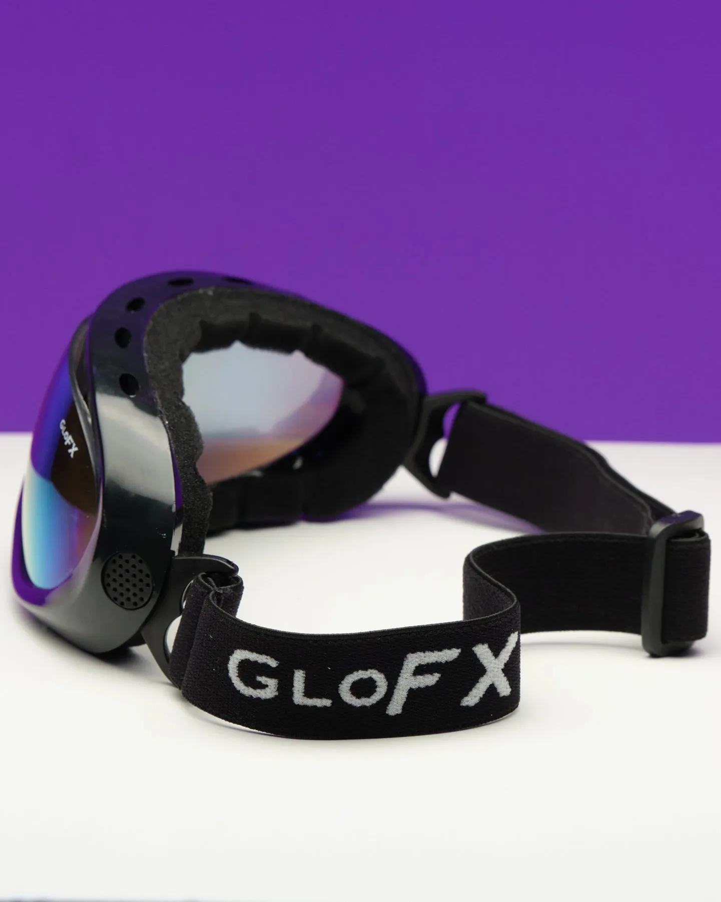 GloFX Black Diffraction Ski Goggles - Rainbow Gradient