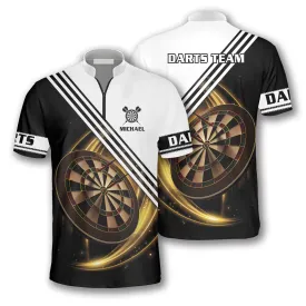 Golden Darts Board Custom Darts Jerseys For Men, Personalized Dartboard Pattern Dart Shirt