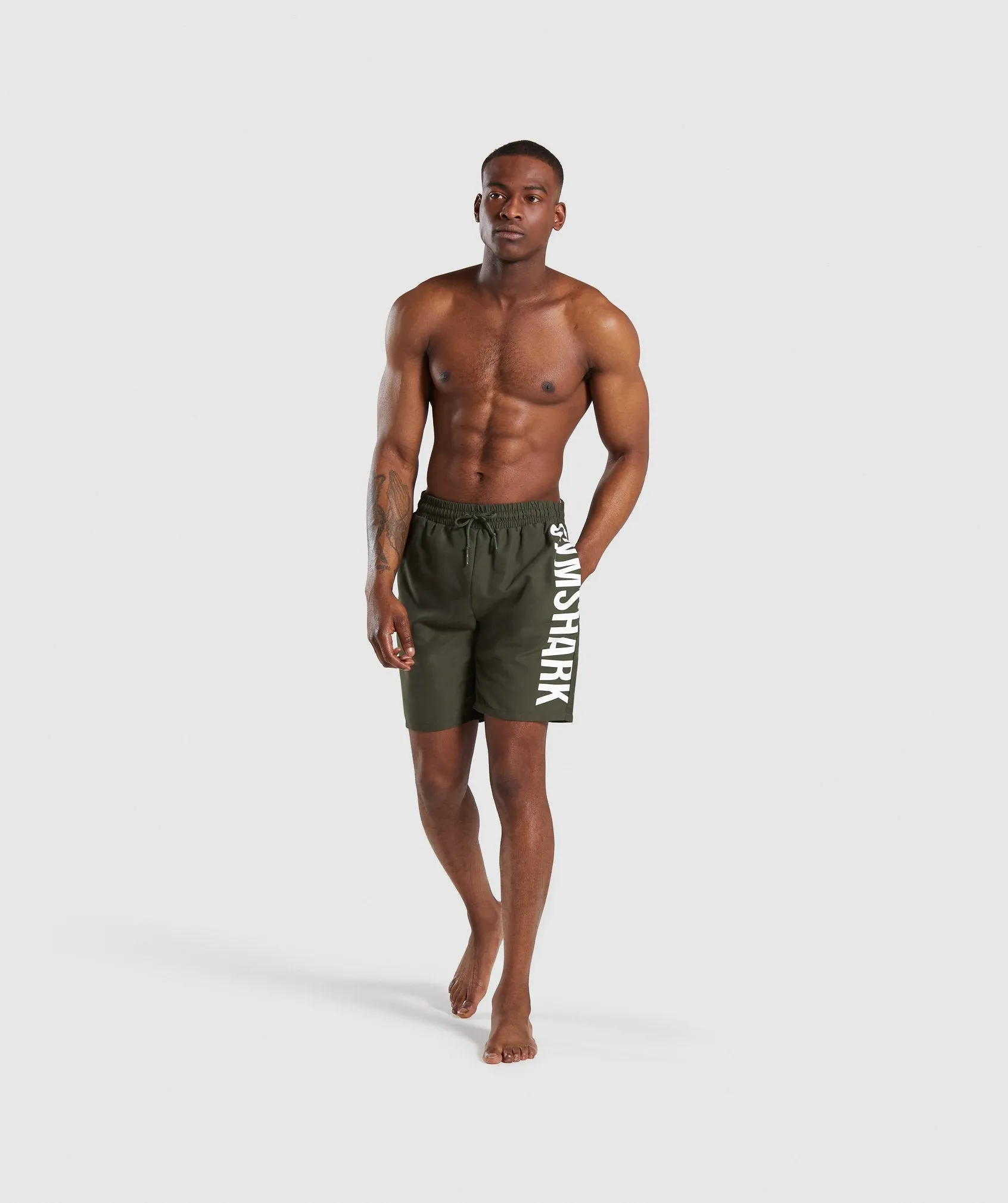 Gymshark Oversized Logo Board Shorts - Green