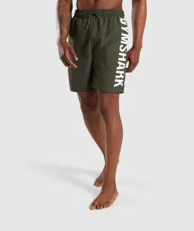 Gymshark Oversized Logo Board Shorts - Green