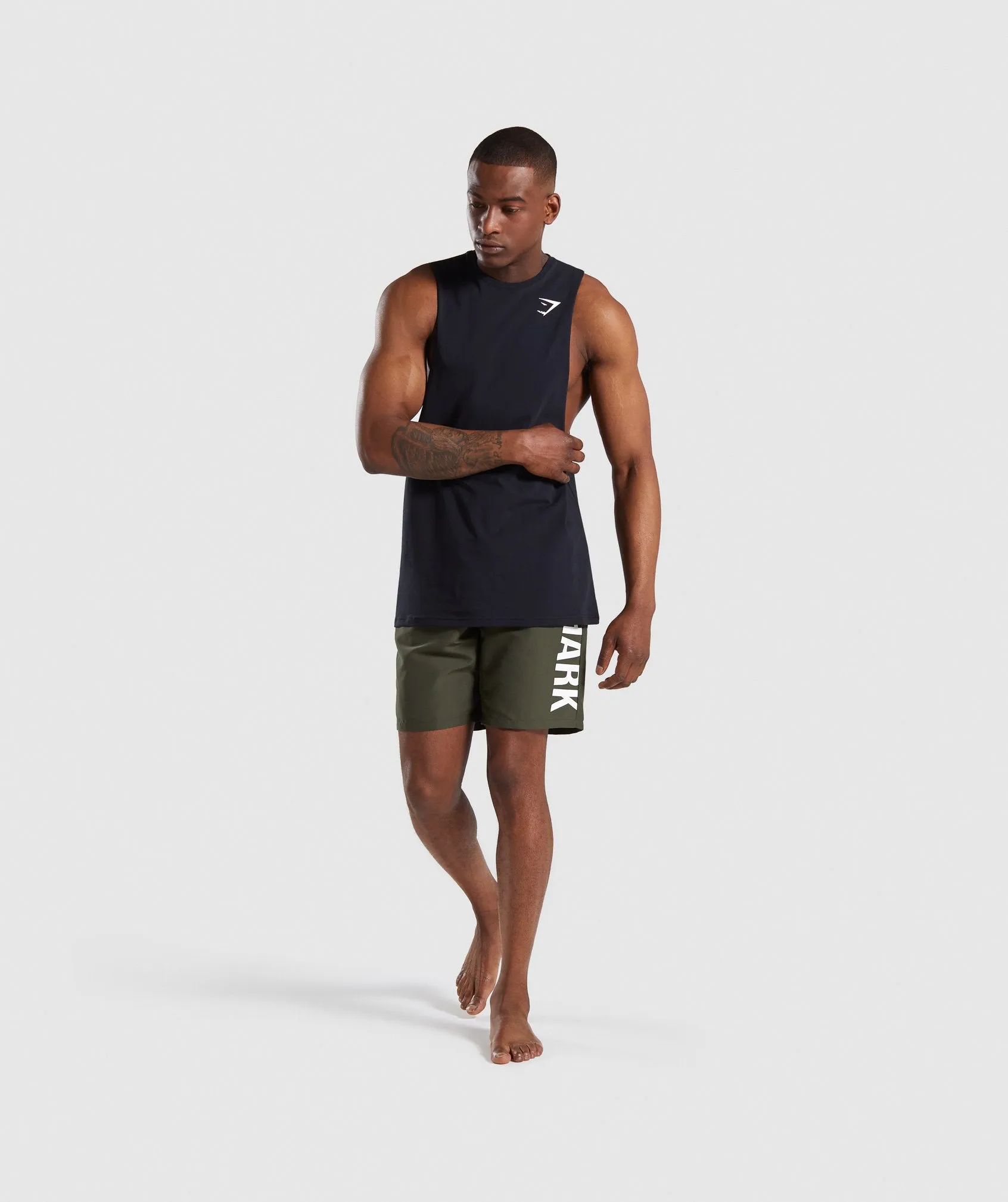 Gymshark Oversized Logo Board Shorts - Green