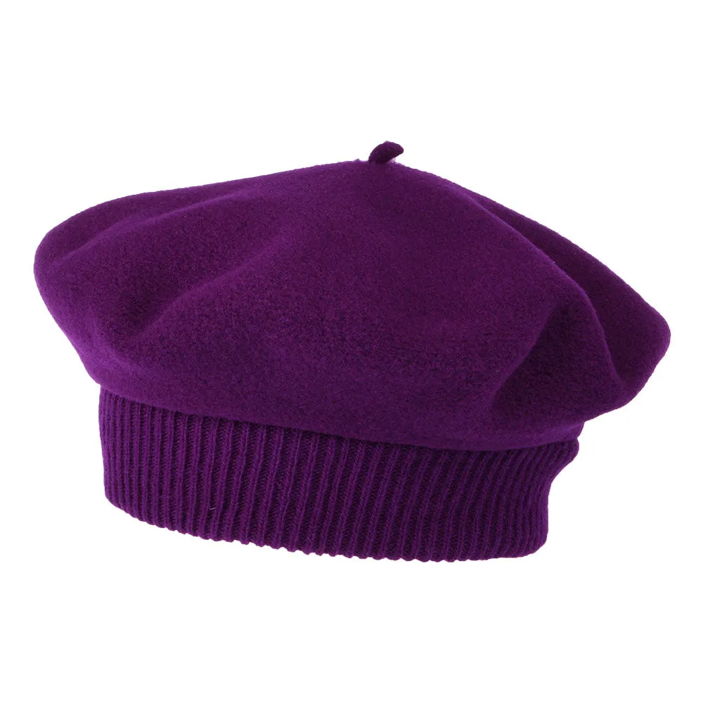 Héritage par Laulhère Hats Parisienne Merino Wool Beret - Plum