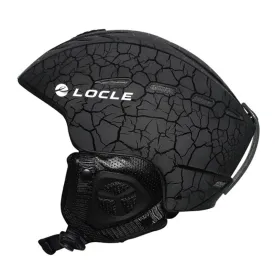 LOCLE Matte Black and White Snowboard Helmet