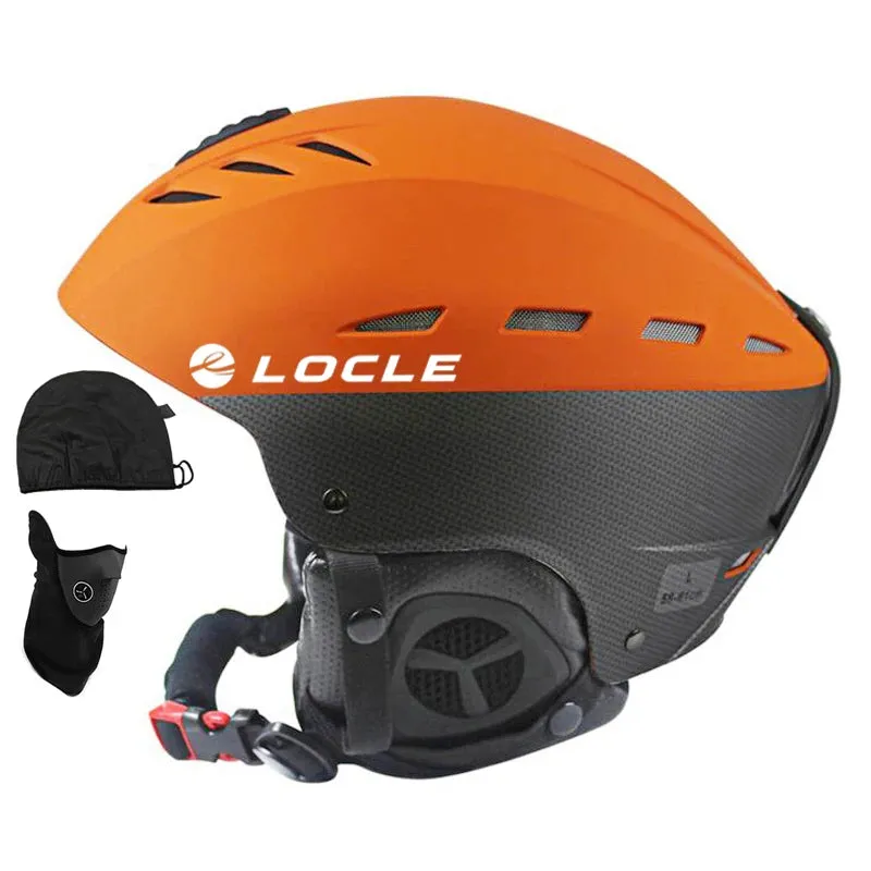 LOCLE Matte Black and White Snowboard Helmet