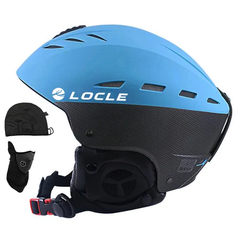 LOCLE Matte Black and White Snowboard Helmet