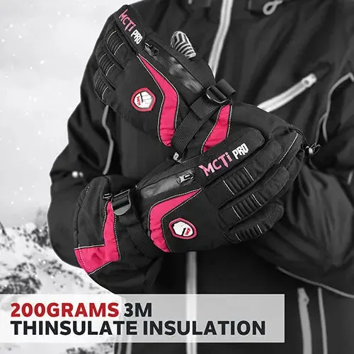 MCTi Ski Gloves Winter Waterproof Touch Screen Thinsulate Nylon Gloves for Women