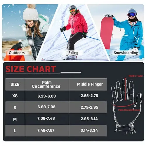 MCTi Ski Gloves Winter Waterproof Touch Screen Thinsulate Nylon Gloves for Women