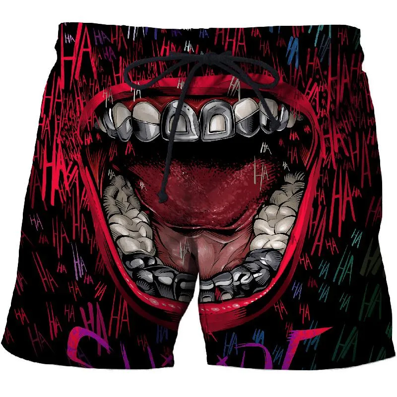 Men's Board Shorts Swim Trunks with Comic/Horror Prints