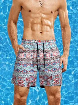 Men's Floral Printing Sports Hawaiian Shorts