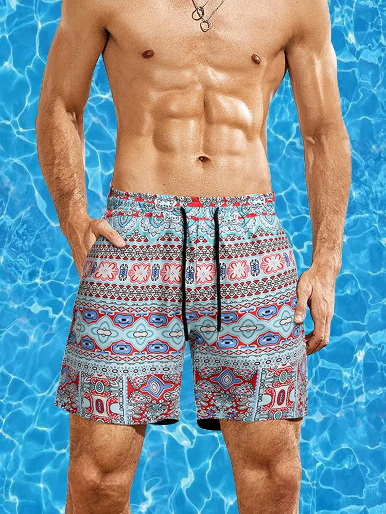 Men's Floral Printing Sports Hawaiian Shorts