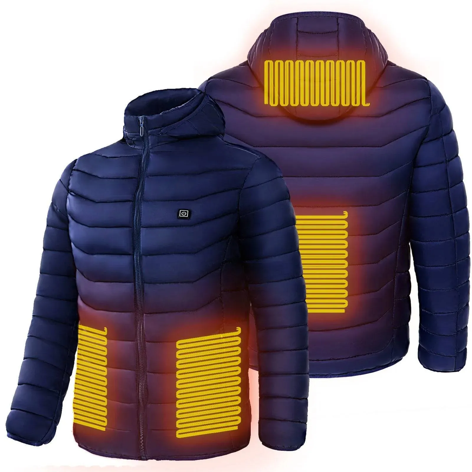 Men's Heated Ski Puffer Jacket with Hood