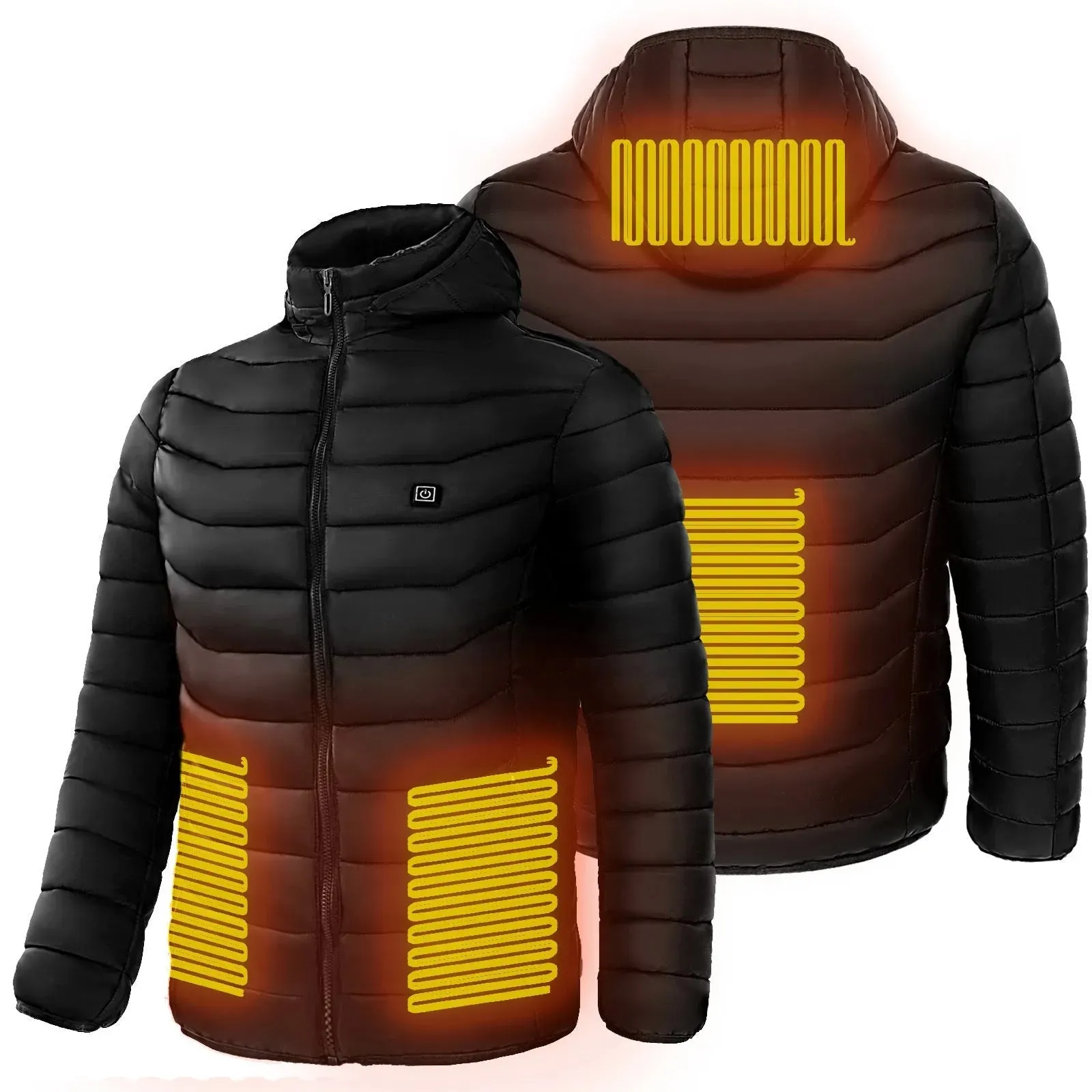 Men's Heated Ski Puffer Jacket with Hood