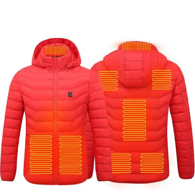 Men's Heated Ski Puffer Jacket with Hood