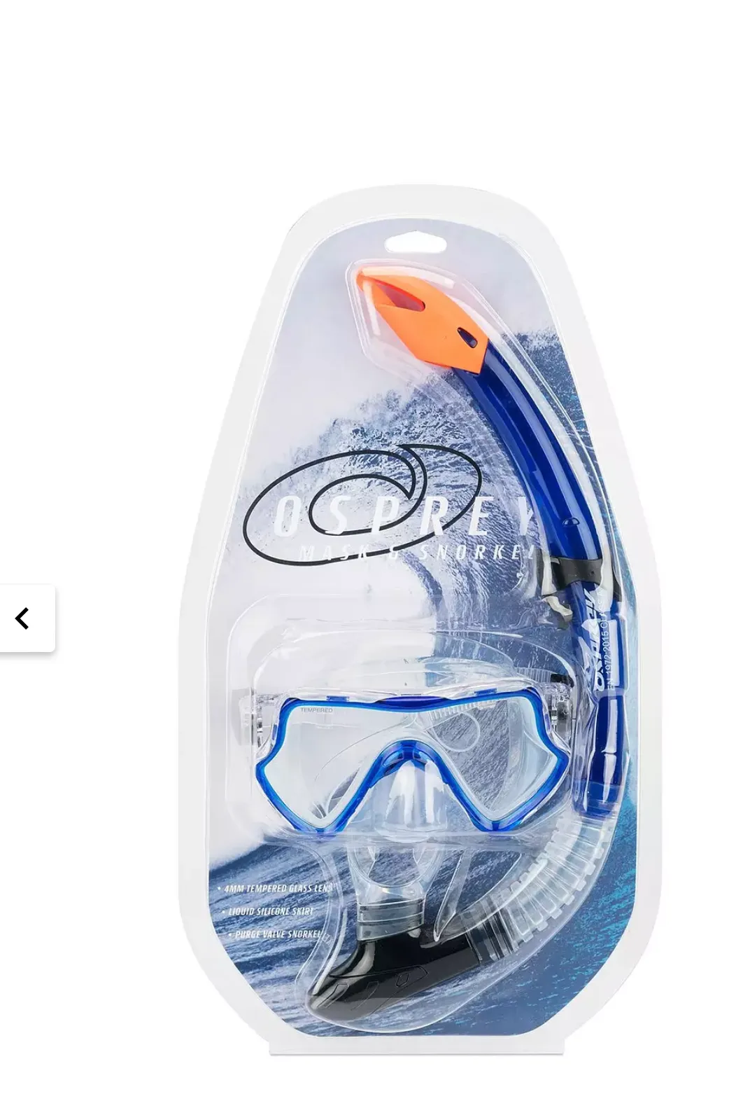 Osprey Adult Single Lens Mask And Snorkel Set - Blue