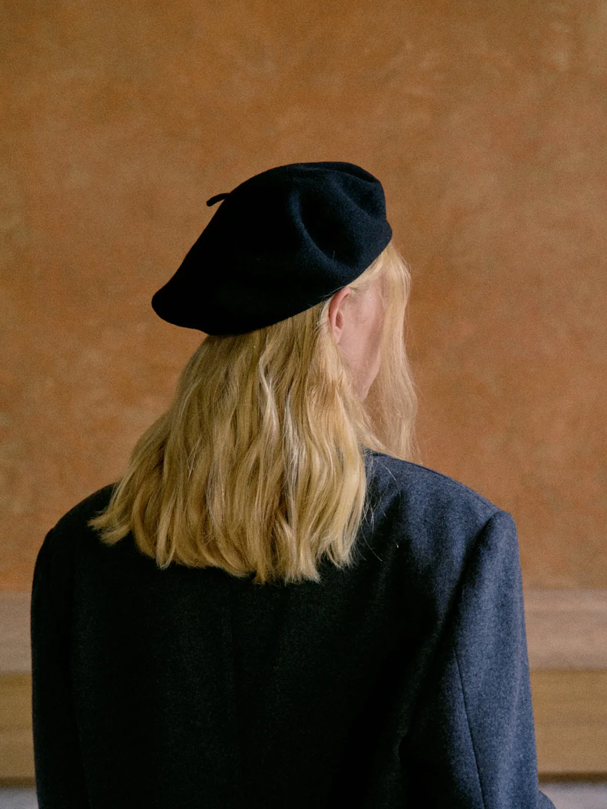 "Bon Chic" Wool Beret - Black