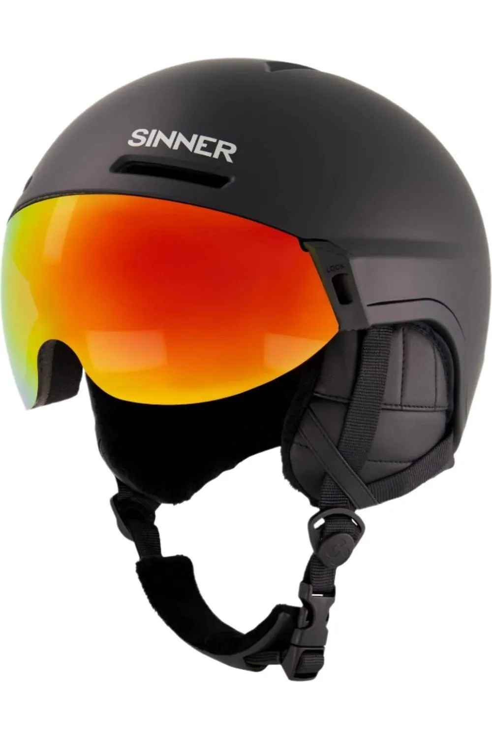 Sinner Montblanc Visor & Helmet Matte Black Orange Red