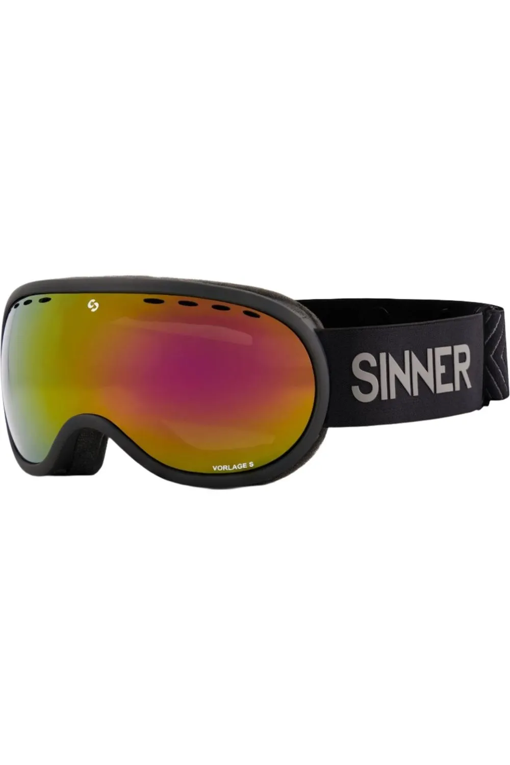 Sinner Vorlage S Goggles Matte Black Red Mirror Lens