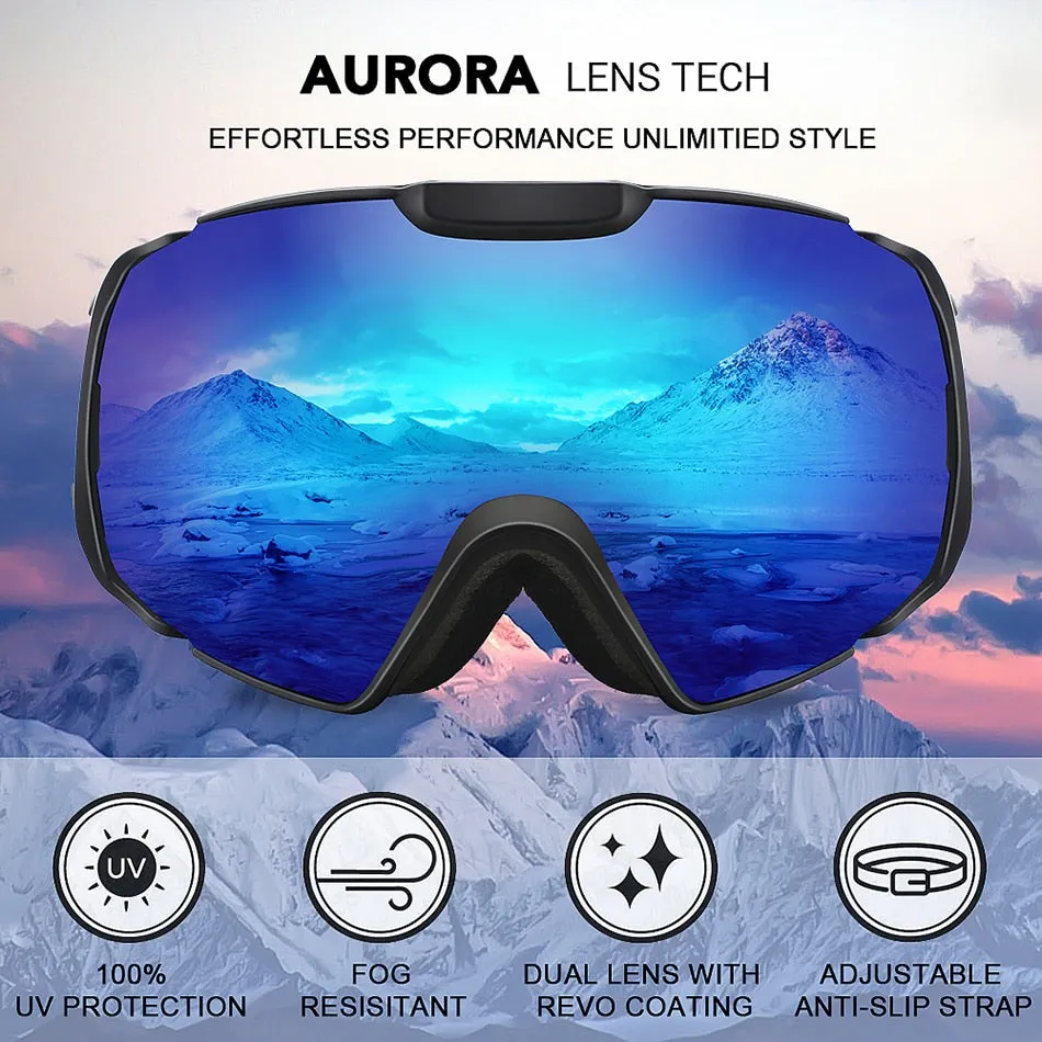 Ski Goggles Anti-Fog Snowboard Skate Spherical Lens