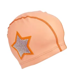 Swim Cap Coral Rhinestone Star