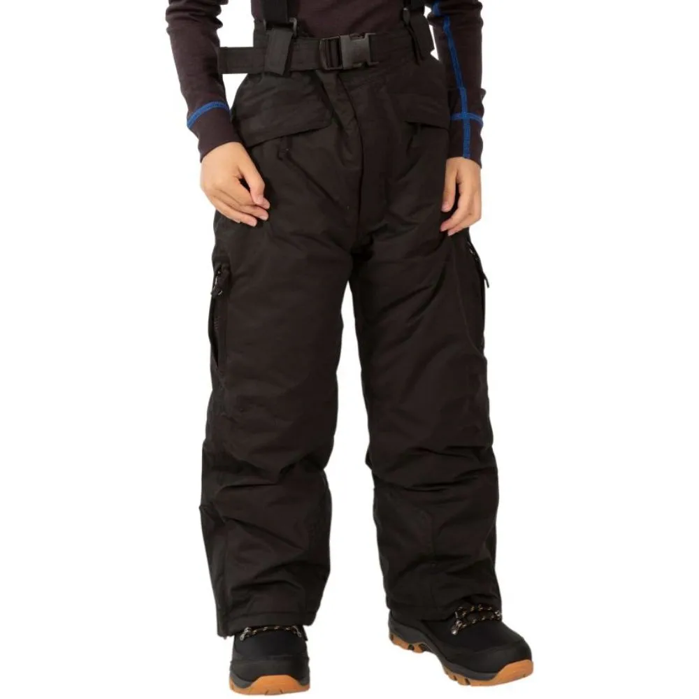 Trespass Boys Minor Ski Jacket, Marvelous Pants & Simms Gloves Bundle - Dark Grey, Black & Red