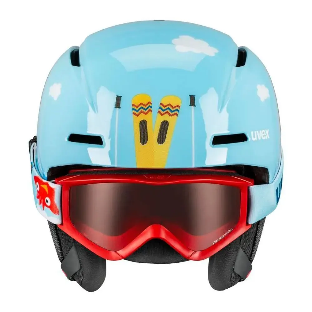 Uvex Viti Ski Helmet and Goggle Set - Light Blue Birdy 46-50cm