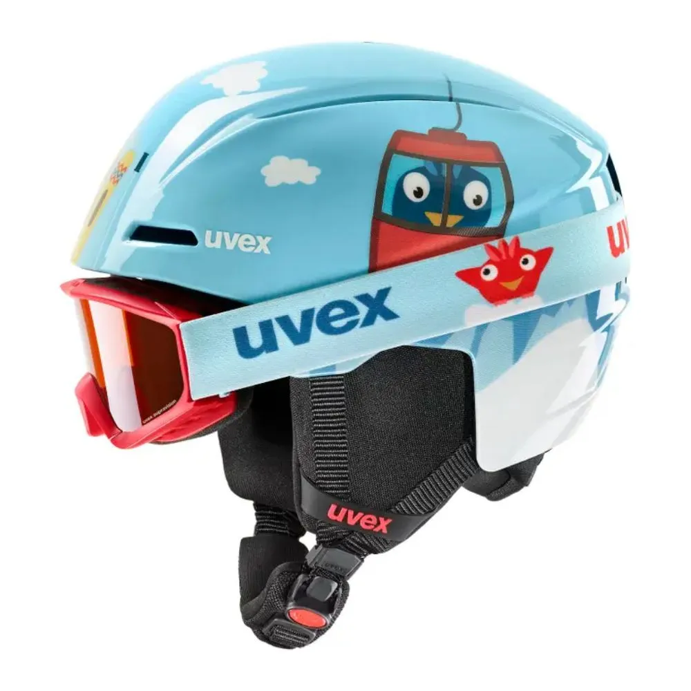 Uvex Viti Ski Helmet and Goggle Set - Light Blue Birdy 46-50cm