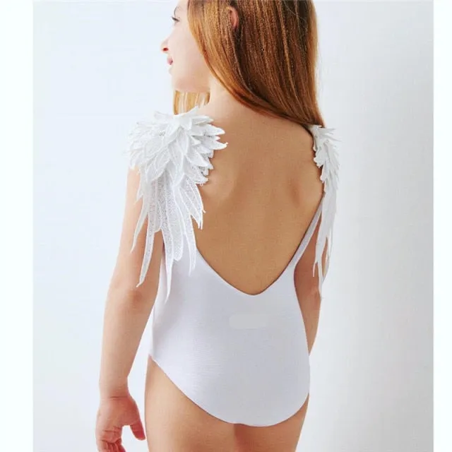 VenusFox New Mother Daughter Swimsuit Matching Family Outfits Beachwear Mom And Daughter Swimwear Feather Wing Mommy and Me Bathing Suit