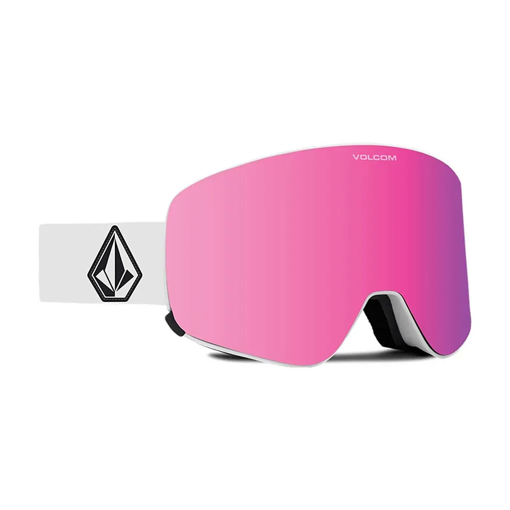 Volcom 2024 Odyssey Goggle with Extra Lens - Matte White/Pink Chrome