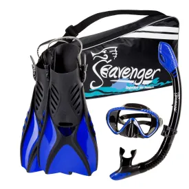 Voyager Snorkel Set - Black Silicone/Blue