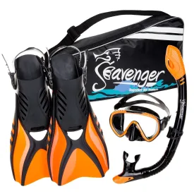 Voyager Snorkel Set - Black Silicone/Orange