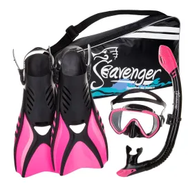 Voyager Snorkel Set - Black Silicone/Pink