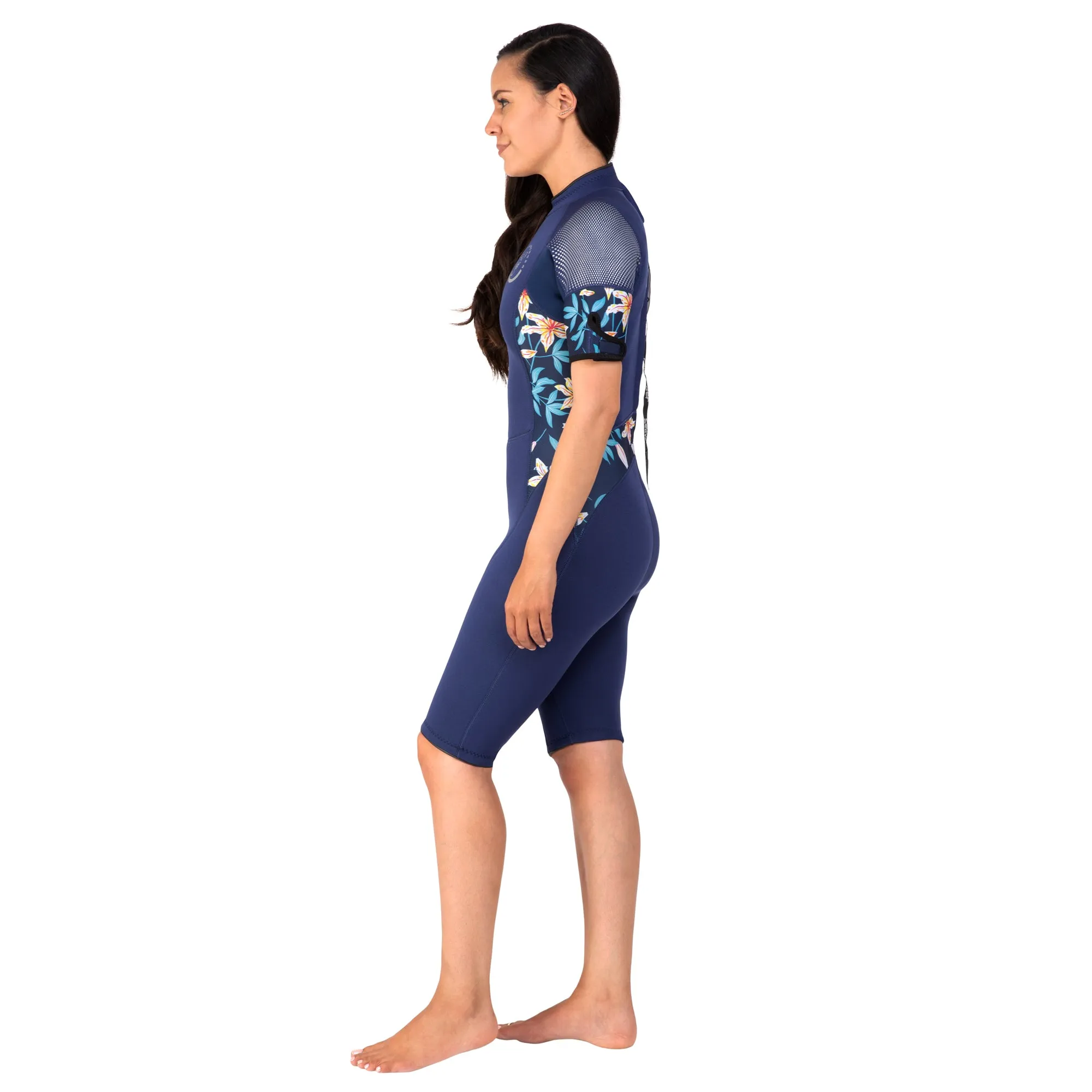 Women's 3mm ﻿Explorer Shorty Wetsuit - Dark Floral